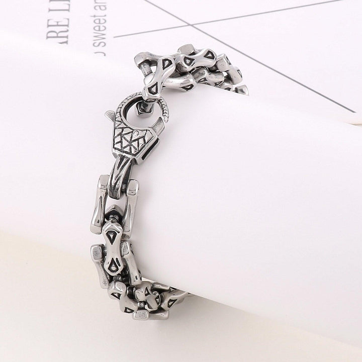 KALEN 11mm Vintage Stainless Steel Bicycle Chain Spliced Men's Bracelet Jewelry Accessories.