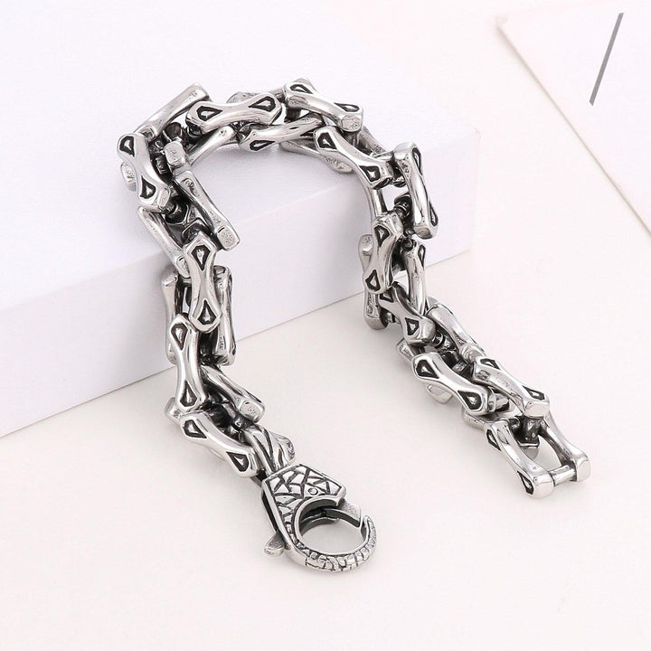 KALEN 11mm Vintage Stainless Steel Bicycle Chain Spliced Men's Bracelet Jewelry Accessories.