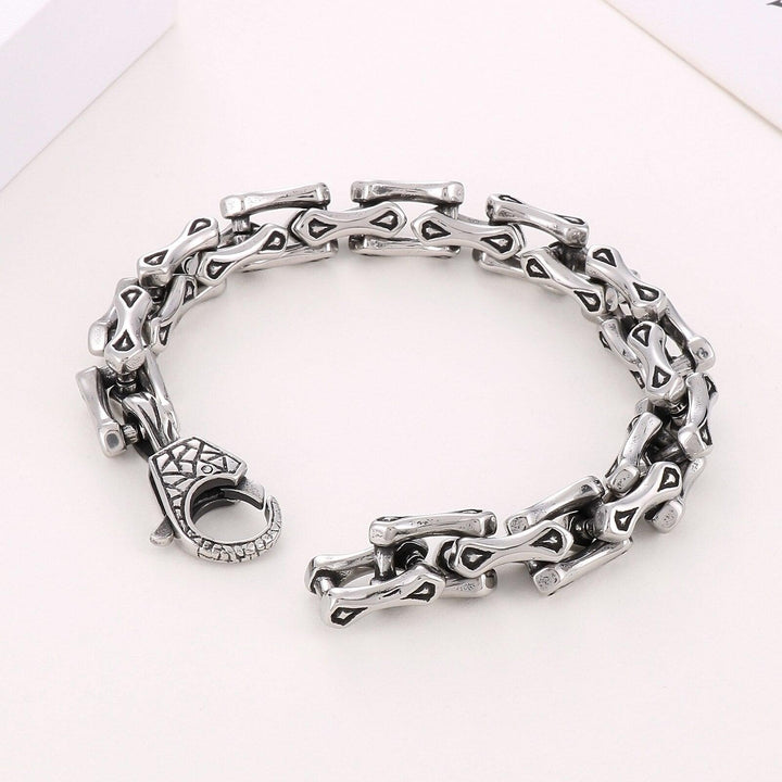 KALEN 11mm Vintage Stainless Steel Bicycle Chain Spliced Men's Bracelet Jewelry Accessories.