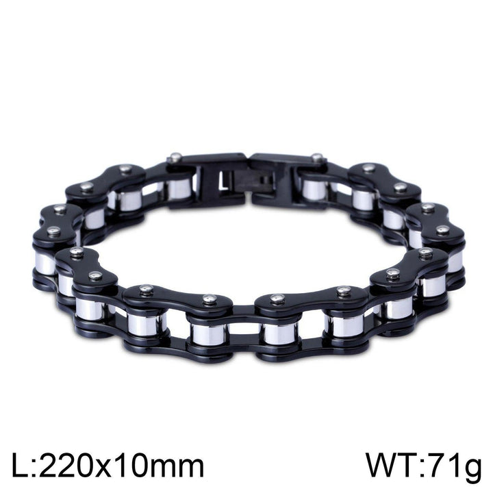 Kalen 12mm Biker Stainless Steel Bicycle Chain Colorful Roller Bracelet for Men - kalen