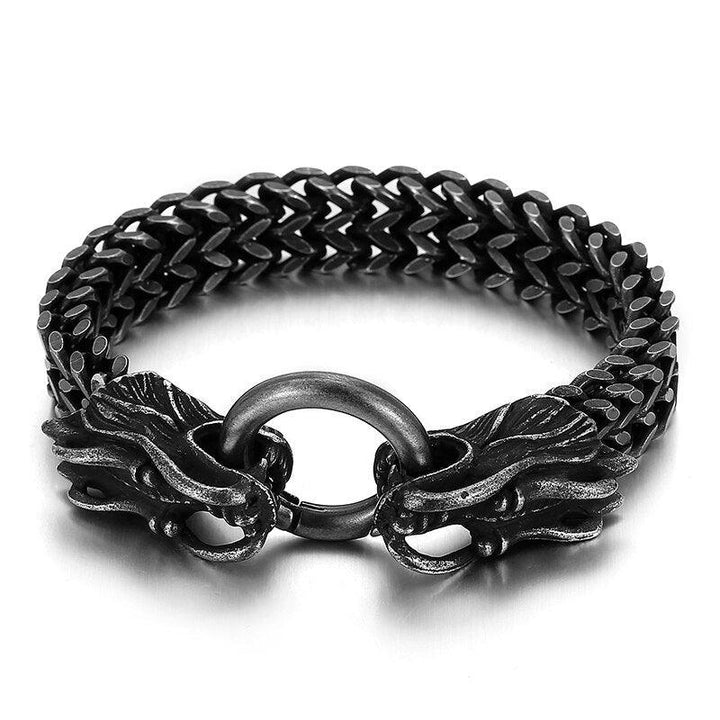 Kalen 12mm Wristband Braided Chain Dragon Men's Stainless Steel Bracelet Punk Style Accessories.