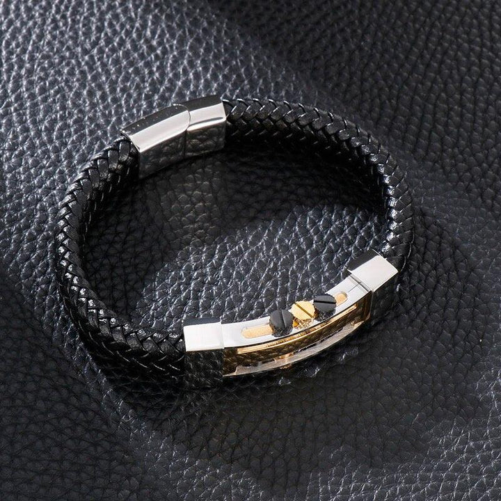 Kalen Trendy Cowhide Stainless Steel Bracelet Screw Accessories High Quality Men's Bracelets Wristband Jewelry.