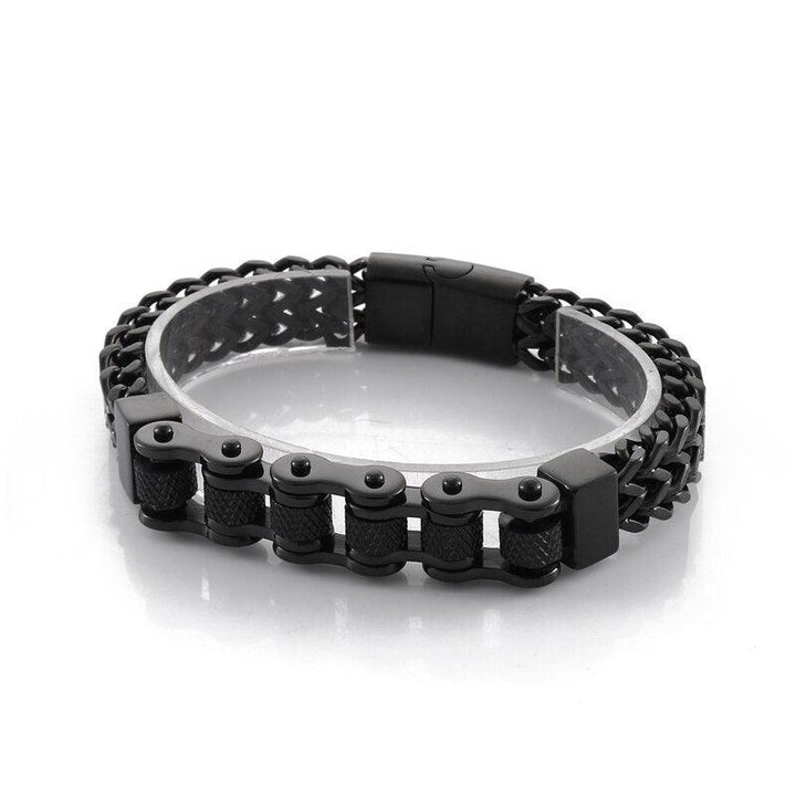 Kalen Bicycle Chain 12mm Braided Link Men's Stainless Steel Bracelet Jewelry Best Gift.