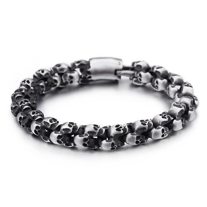 Kalen 12mm Punk Skull Chain Bracelets For Men - kalen