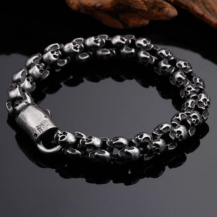 Kalen 12mm Punk Skull Chain Bracelets For Men - kalen