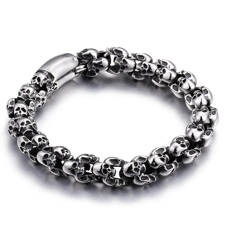 Kalen 12mm Punk Skull Chain Bracelets For Men - kalen