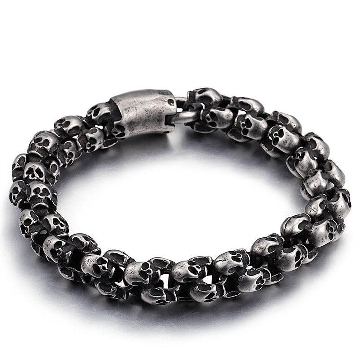 Kalen 12mm Punk Skull Chain Bracelets For Men - kalen