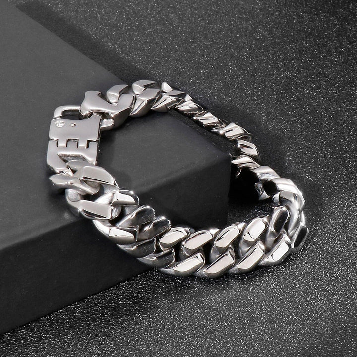 Kalen 13mm 316L Stainless Steel Polished Men's Bracelet Wristband Pure Color Punk Jewelry.