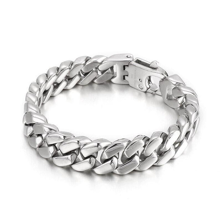 Kalen 13mm 316L Stainless Steel Polished Men's Bracelet Wristband Pure Color Punk Jewelry.