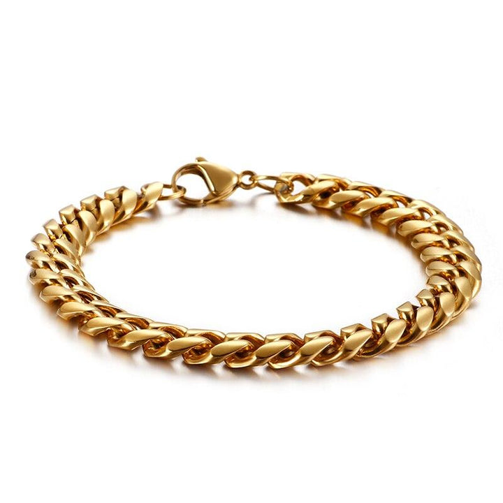 KALEN 13mm Cuban Chain For Men Women 16-25cm Stainless Steel Fashion Link Chain Wristband Jewellry.