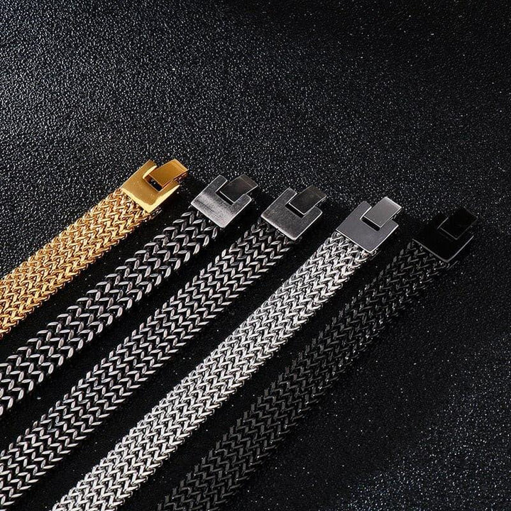 KALEN NEW Dubai Gold Mesh Chain Bracelet Men Women 20.5cm Stainless Steel 5 Color Link Chain Armband Wholesale Jewellry 2020.