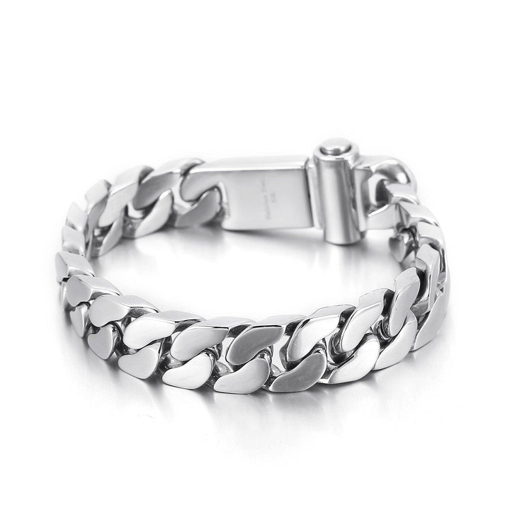 Kalen 13mm Trend Curbs Cuban Chain 316L Stainless Steel Men's Bracelet Popular Simple Jewelry Punk Link.