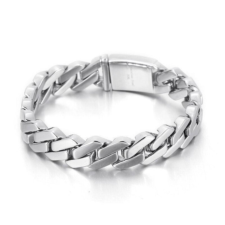 Kalen 13mm Trend Curbs Cuban Chain 316L Stainless Steel Men's Bracelet Popular Simple Jewelry Punk Link.