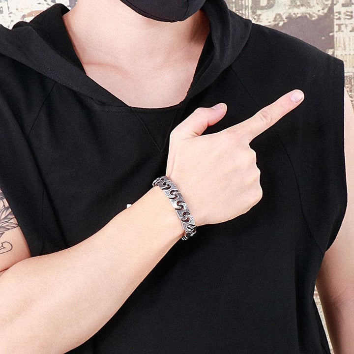 Kalen 13mm Vintage Chain Men&amp;#39;s 316L Stainless Steel Bracelet Punk Style Accessories Party Gift Jewelry.
