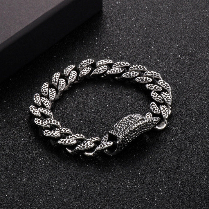 KALEN 13mm Vintage Fashion Animal Pattern Bracelet for Men Stainless Steel Men's Bracelets Punk Jewelry.