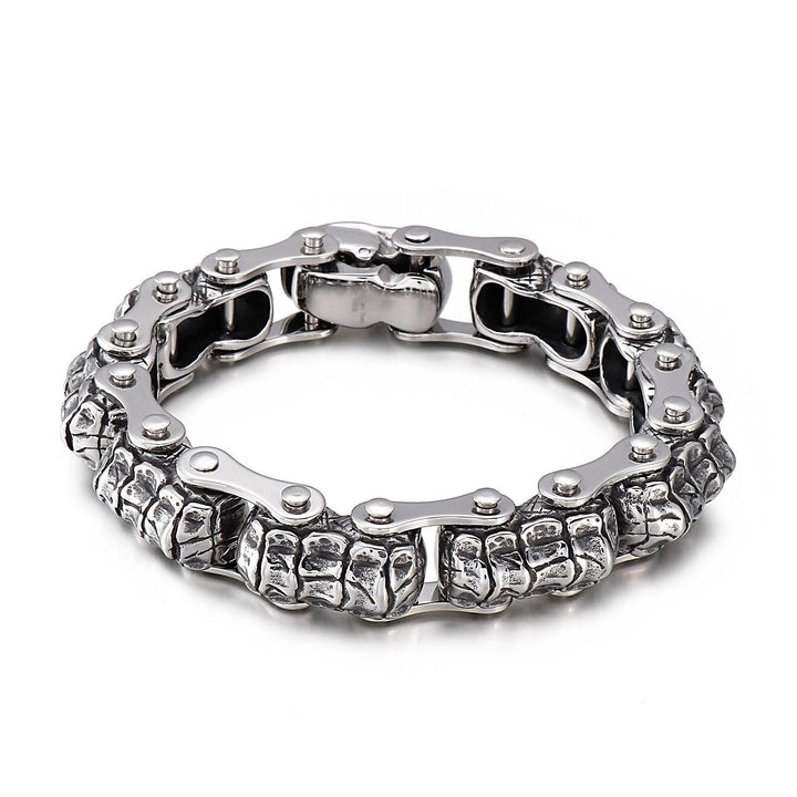 Kalen Punk Skull Skeleton Link Chain Gothic Men's Stainless Steel Bangles Vintage Jewelry Gifts.