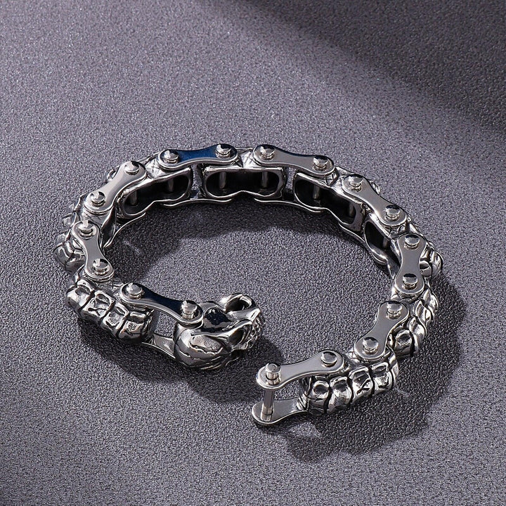 Kalen Punk Skull Skeleton Link Chain Gothic Men's Stainless Steel Bangles Vintage Jewelry Gifts.