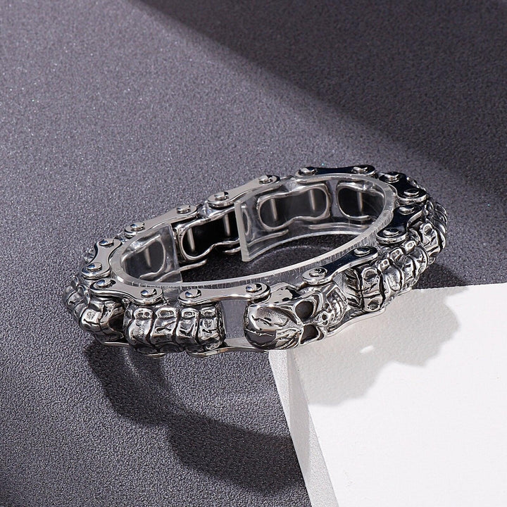 Kalen Punk Skull Skeleton Link Chain Gothic Men's Stainless Steel Bangles Vintage Jewelry Gifts.