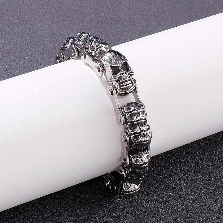 Kalen Punk Skull Skeleton Link Chain Gothic Men's Stainless Steel Bangles Vintage Jewelry Gifts.