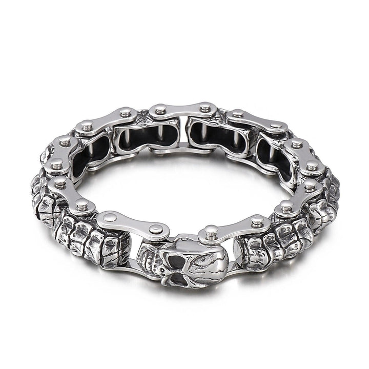 Kalen Punk Skull Skeleton Link Chain Gothic Men's Stainless Steel Bangles Vintage Jewelry Gifts.