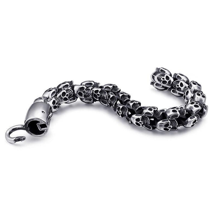 Kalen 15mm Punk Skull Chain Bracelets For Men - kalen