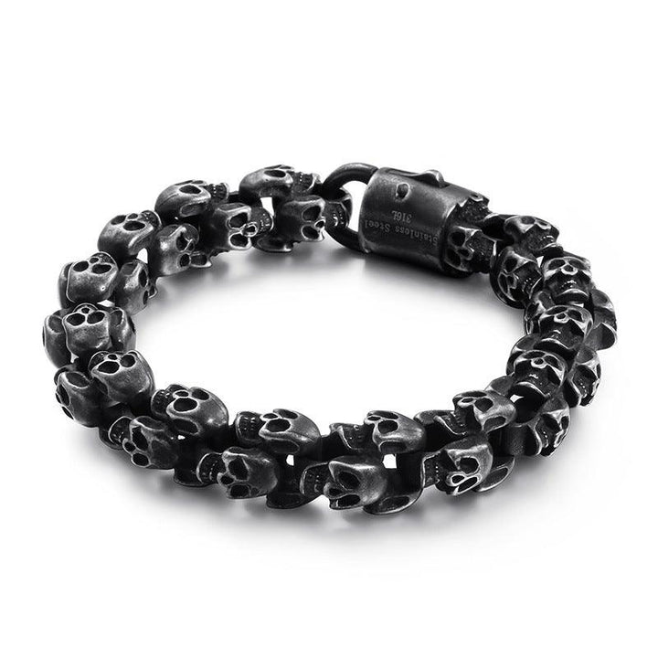 Kalen 15mm Punk Skull Chain Bracelets For Men - kalen