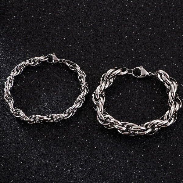 KALEN 16-25cm Link Chain Bracelet Men Stainless Steel 7mm 11mm Width Twisted Chain Armband Jewelry 2020.