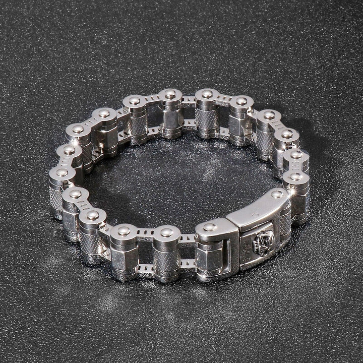 Kalen 16mm Metal Bicycle Chain Geometric Men's 316L Stainless Steel Bracelet Jewelry.