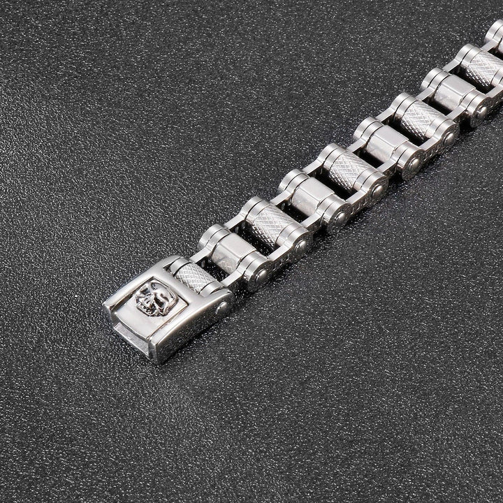 Kalen 16mm Metal Bicycle Chain Geometric Men's 316L Stainless Steel Bracelet Jewelry.