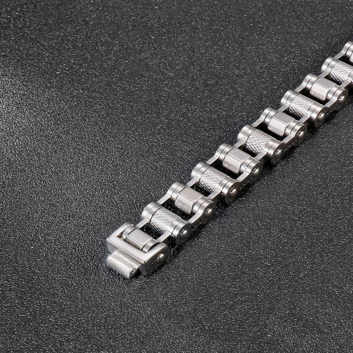 Kalen 16mm Metal Bicycle Chain Geometric Men's 316L Stainless Steel Bracelet Jewelry.