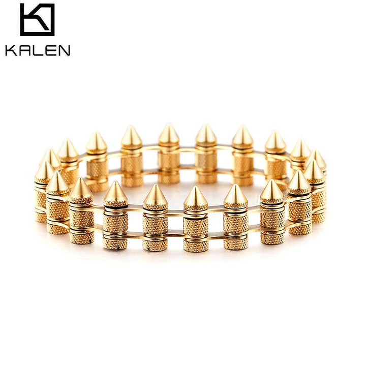 Kalen 16mm Biker Stainless Steel Bicycle Chain Bullet Bracelet for Men - kalen