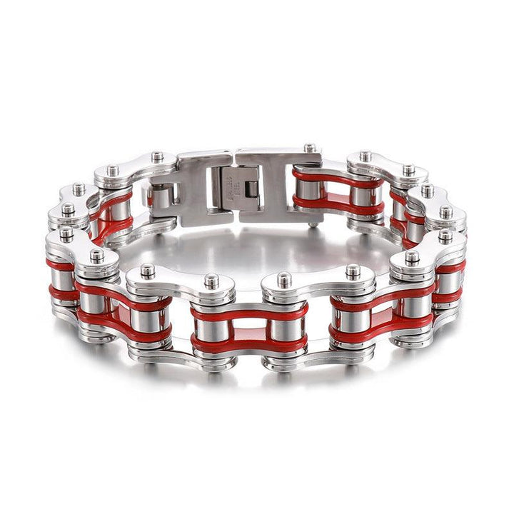 Kalen 16mm Biker Stainless Steel Colorful Roller Bicycle Chain Bracelet for Men - kalen