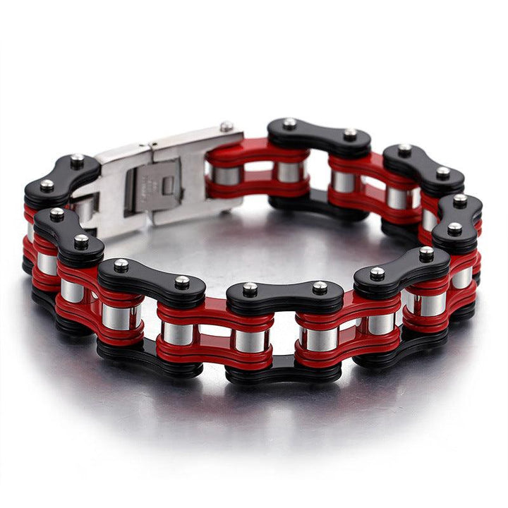 Kalen 16mm Biker Stainless Steel Colorful Roller Bicycle Chain Bracelet for Men - kalen