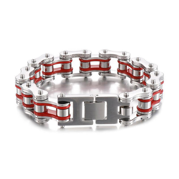 Kalen 16mm Biker Stainless Steel Colorful Roller Bicycle Chain Bracelet for Men - kalen