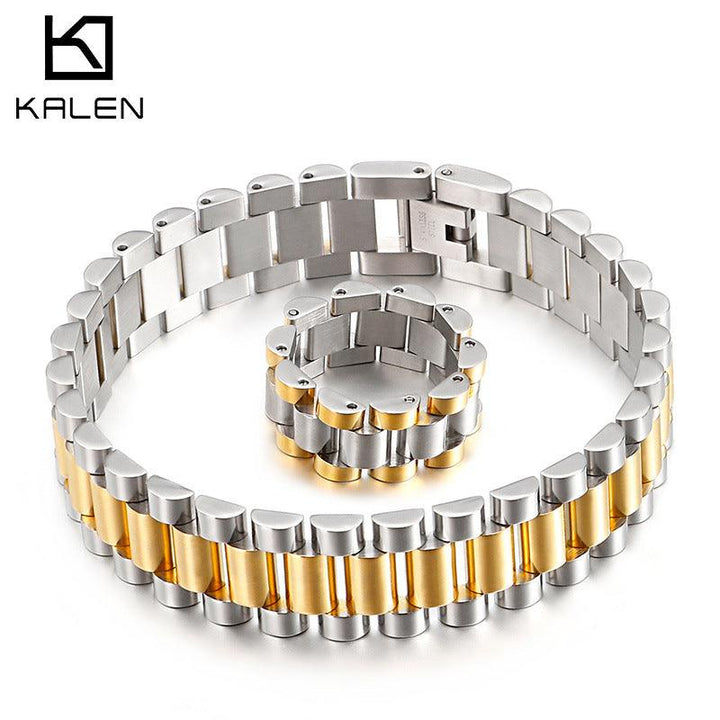 Kalen 16mm Stainless Steel Watch Link Chain Bracelet for Men - kalen