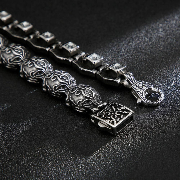 Kalen Unique Skull 316L  Stainless Steel Bracelet  Man’s High Quality Punk Skeleton Jewelry Gifts.