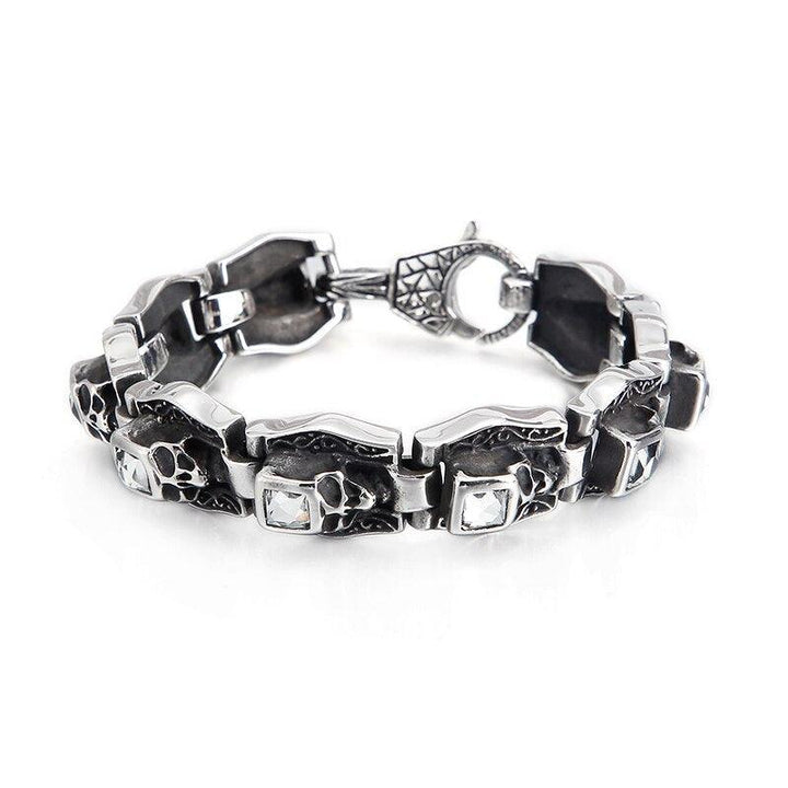 Kalen Unique Skull 316L  Stainless Steel Bracelet  Man’s High Quality Punk Skeleton Jewelry Gifts.