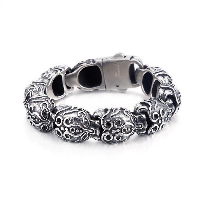 Kalen Unique Skull 316L  Stainless Steel Bracelet  Man’s High Quality Punk Skeleton Jewelry Gifts.