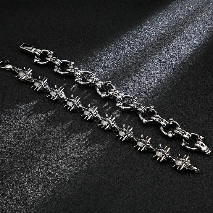 Kalen 17/22mm Casting Skull Chain Bracelet for Men - kalen