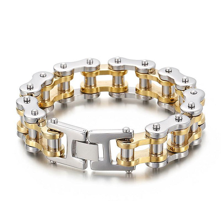 Kalen 17mm Biker Stainless Steel Bicycle Chain Bracelet for Men - kalen