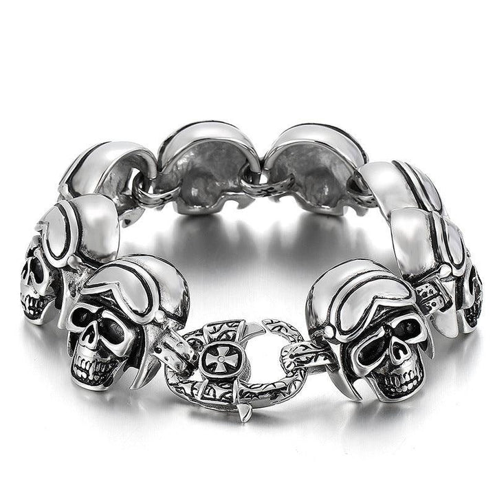 KALEN 18/28mm Skull Charm Stainless Steel Bracelet for Men - kalen