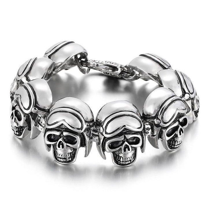 KALEN 18/28mm Skull Charm Stainless Steel Bracelet for Men - kalen