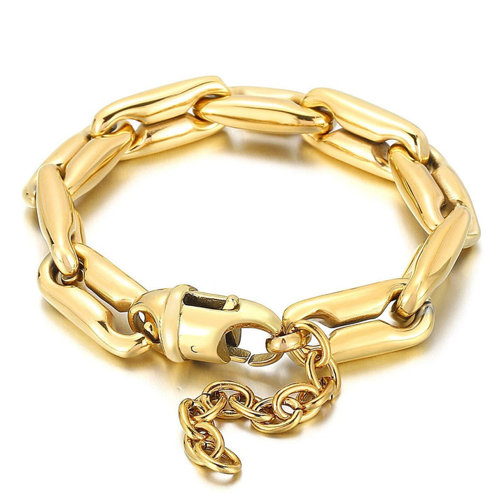 KALEN 18K Huge Heavy Chunky Chain Bracelet Women 316L Stainless Steel Summer Shiny Thick Gold/Silver Color Statement Jewelry.