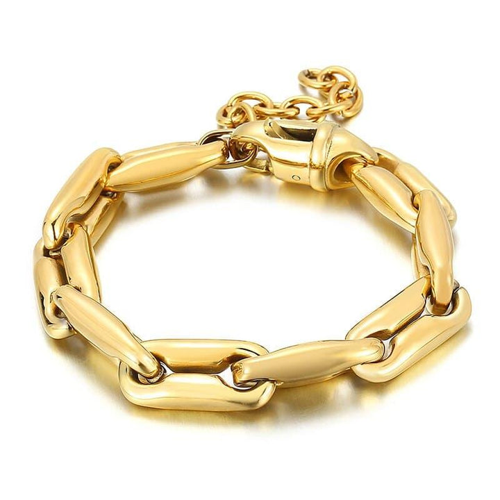 KALEN 18K Huge Heavy Chunky Chain Bracelet Women 316L Stainless Steel Summer Shiny Thick Gold/Silver Color Statement Jewelry.