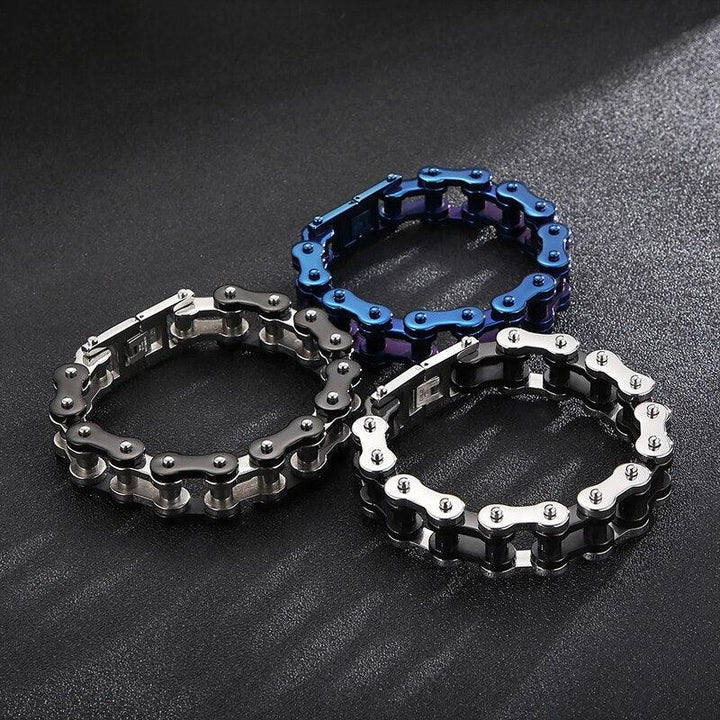 KALEN 18mm Width Biker Motorcycle Chain Bracelet Men Stainless Steel Multi Color.