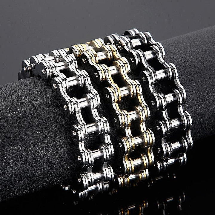 Kalen 18mm Biker Stainless Steel Bicycle Chain Bracelet for Men - kalen