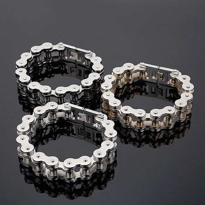 Kalen 18mm Biker Stainless Steel Bicycle Chain Bracelet for Men - kalen