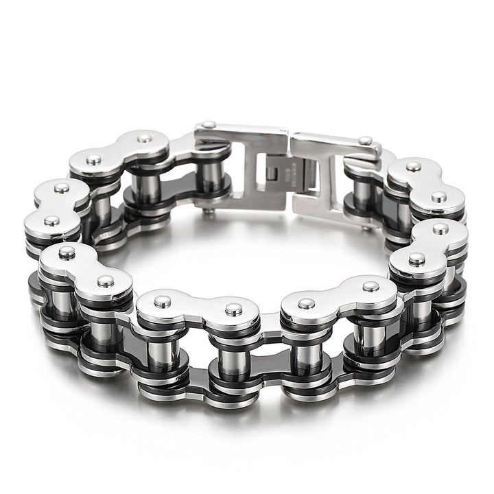 Kalen 18mm Biker Stainless Steel Bicycle Chain Bracelet for Men - kalen