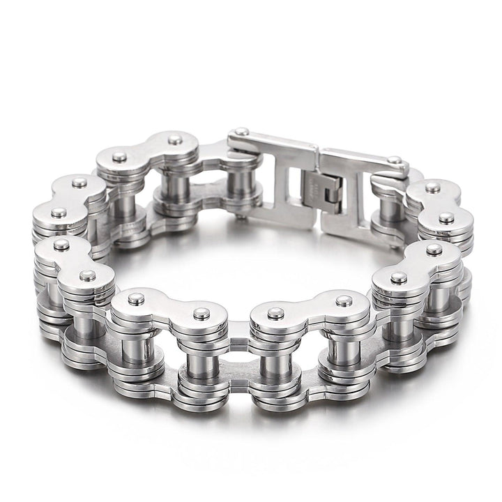 Kalen 18mm Biker Stainless Steel Bicycle Chain Bracelet for Men - kalen