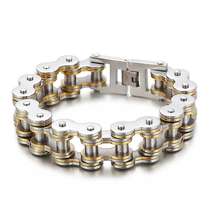 Kalen 18mm Biker Stainless Steel Bicycle Chain Bracelet for Men - kalen